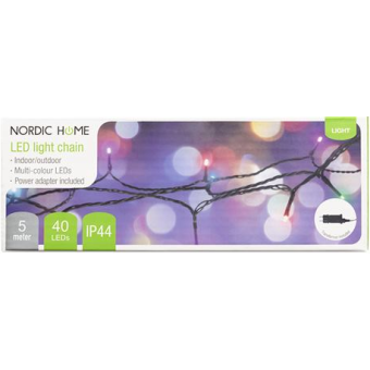 DELTACO LGT-108 NORDIC HOME, Vianočné osvetlenie reťaz, 5m, IP44, RGB