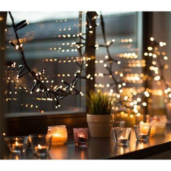 DELTACO SMART SHLW10M, WiFi, Vianočné osvetlenie reťaz, 10m, IP44, RGB