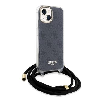 Obal Guess IML 4G Printed Crossbody Apple iPhone 15 GUHCP15SHC4SEK Black