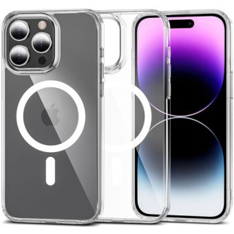 Plastové puzdro na Apple iPhone 15 Pro Tech-Protect Flexair Hybrid MagSafe transparentné