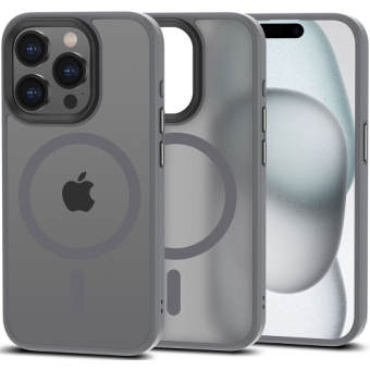 Silikónové puzdro na Apple iPhone 15 Pro Tech-Protect MagMat Silicone MagSafe matte titanium