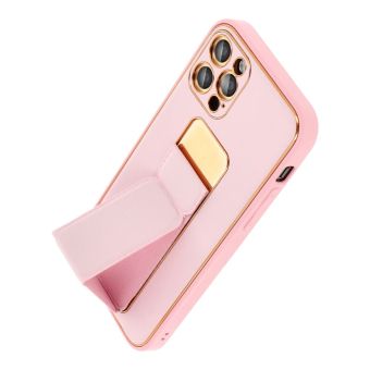 Obal LEATHER Case Kickstand Samsung Galaxy S24 FE 5G S721 pink