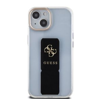 Obal Guess PU Grip Stand 4G Metal Logo Apple iPhone 15 GUHCP15SHGSSA4K Black