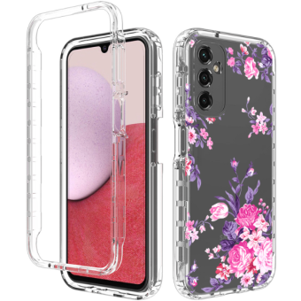 Odolné puzdro na Samsung Galaxy A14 LTE A145/A14 5G A146 Flower ružové