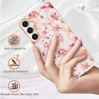 Silikónové puzdro na Samsung Galaxy S23 FE 5G S711 Flower TPU kvety Gardénie ružové