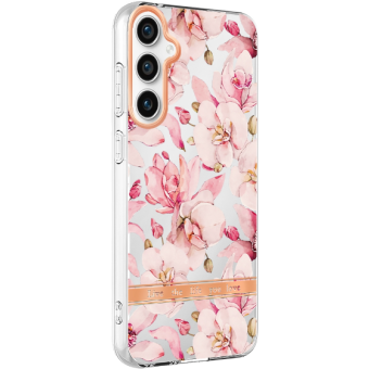 Silikónové puzdro na Samsung Galaxy S23 FE 5G S711 Flower TPU kvety Gardénie ružové