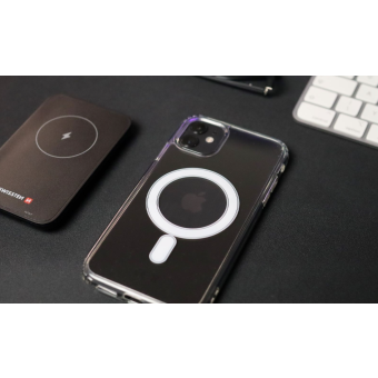 Silikónové puzdro na Apple iPhone 14 Pro Max SWISSTEN Clear Jelly MagStick MagSafe transparentné