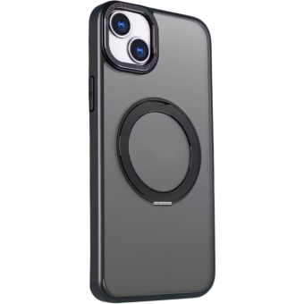 Plastové puzdro na Apple iPhone 15 Pro Mag Ring Rotating čierne