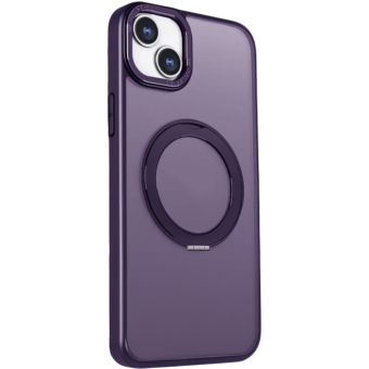 Plastové puzdro na Apple iPhone 15 Pro Mag Ring Rotating fialové