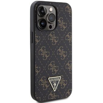 Obal Guess PU Leather 4G Triangle Metal Logo Apple iPhone 14 Pro GUHCP14LPG4GPK Black