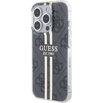 Guess IML 4G Gold Stripe Apple iPhone 15 Pro GUHCP15LH4PSEGK Black