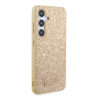 Obal Guess PC/TPU Glitter Flakes Metal Logo Samsung Galaxy S24+ 5G S926 GUHCS24MHGGSHD Gold