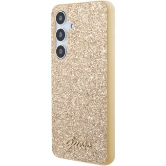 Obal Guess PC/TPU Glitter Flakes Metal Logo Samsung Galaxy S24+ 5G S926 GUHCS24MHGGSHD Gold