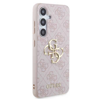 Plastové puzdro Guess na Samsung Galaxy S24 5G S921 GUHCS24S4GMGPI PU 4G Big Metal Logo ružové