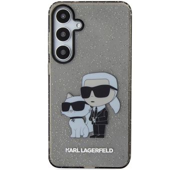 Plastové puzdro Karl Lagerfeld na Samsung Galaxy S24+ 5G S926 KLHCS24MHNKCTGK IML Glitter Karl and Choupette NFT čierne