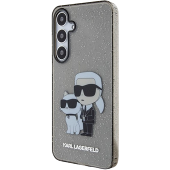 Plastové puzdro Karl Lagerfeld na Samsung Galaxy S24+ 5G S926 KLHCS24MHNKCTGK IML Glitter Karl and Choupette NFT čierne