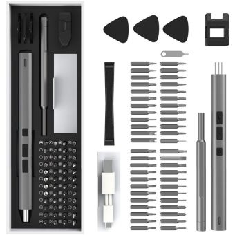 UF-TOOLS, elektrický skrutkovač, set 57v1, sivý