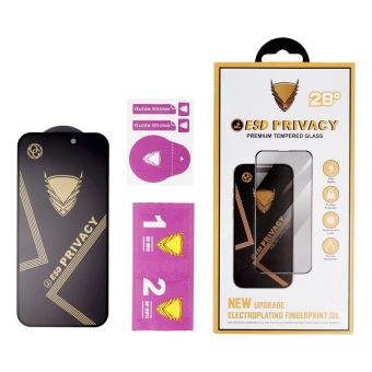Sklo OG Premium Privacy/Antispy iPhone 15 Pro Max celotvárové - čierne