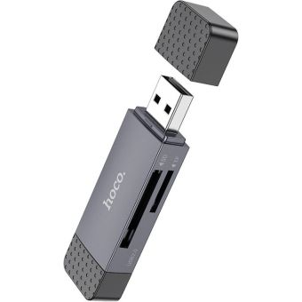 HOCO HB45 card reader 2in1 USB A + Type C 3.0 metal gray