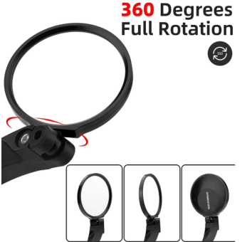 Rockbros 26210001003, ľavé spätné zrkadlo na bicykel, čierne