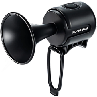 Rockbros 34210002001, elektronický zvonček na bicykel, čierny