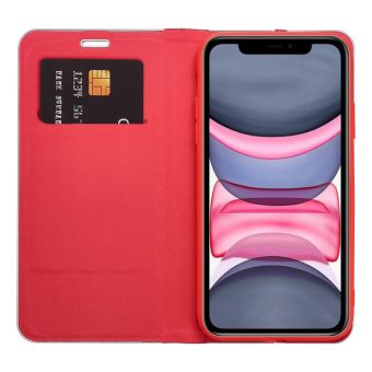 Obal LUNA Book Carbon Apple iPhone 11 red