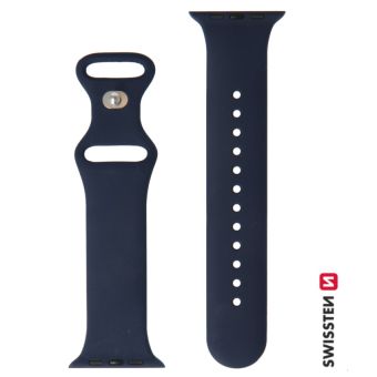 SWISSTEN silikónový remienok na Apple Watch 42/44/45/49mm modrý