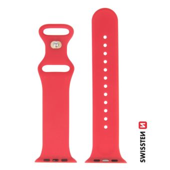 SWISSTEN silikónový remienok na Apple Watch 42/44/45/49mm červený