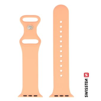 SWISSTEN silikónový remienok na Apple Watch 38/40/41mm oranžovo-ružový