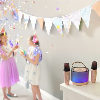 Maxlife MXKS-200, bluetooth karaoke reproduktor + 2x mikrofón, biely