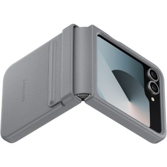 Obal Samsung Kindsuit Case Vegan Leather na Samsung Galaxy Z Flip6 5G F741 EF-VF741PJEGWW Gray