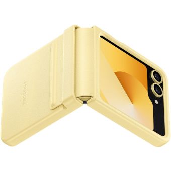 Obal Samsung Kindsuit Case Vegan Leather na Samsung Galaxy Z Flip6 5G F741 EF-VF741PYEGWW Yellow