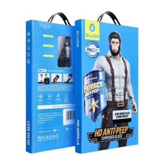 5D Mr. Monkey Glass Apple iPhone 16 Pro black (Strong Privacy)