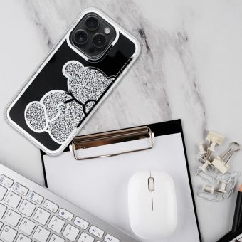 Obal TEDDY BEAR Case Apple iPhone 16 Pro silver