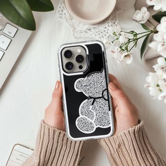 Obal TEDDY BEAR Case Apple iPhone 16 Plus silver