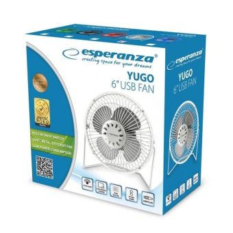 Prenosný USB-A ventilátor, biely