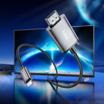 Kábel HOCO Lightning 8 pin/HDMI 1080p UA27 2 m metal gray