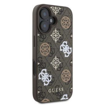 Obal Guess PU 4G Peony MagSafe Apple iPhone 16 GUHMP16SP4PWPW hnedý