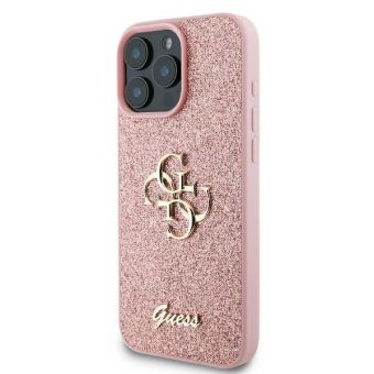 Obal Guess PU Fixed Glitter 4G Metal Logo Apple iPhone 16 Pro GUHCP16LHG4SGP Pink