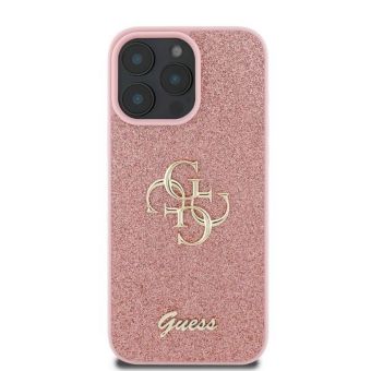 Obal Guess PU Fixed Glitter 4G Metal Logo Apple iPhone 16 Pro Max GUHCP16XHG4SGP Pink
