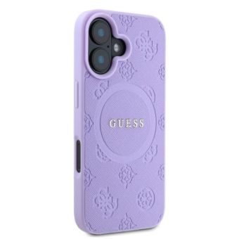 Obal Guess Saffiano Peony Stamp MagSafe Apple iPhone 16 GUHMP16SPSAPSMEU Purple