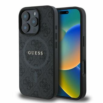 Obal Guess PU Leather 4G Colored Ring MagSafe Apple iPhone 16 Pro Max GUHMP16XG4GFRK čierny