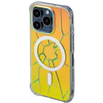 Obal MagSafe Kingxbar PQY Crack Series Silicone Case Apple iPhone 15 Pro Max Holographic