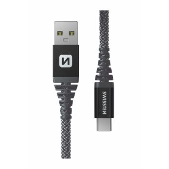 SWISSTEN Aramid Reinforced USB-A/USB-C 3A 60W 1,5m antracit