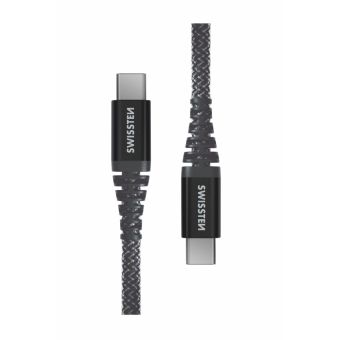 SWISSTEN Aramid Reinforced USB-C/USB-C 3A 60W 1,5m antracit
