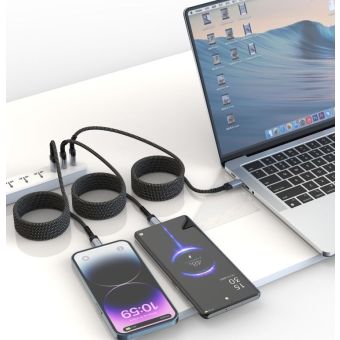 SWISSTEN magmagic Magnetický dátový kábel samonavíjací USB-C/LIGHTNING 3A 27W 1m