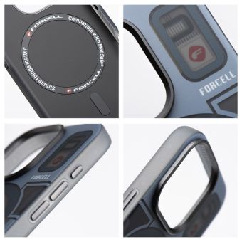 Obal FORCELL F-PROTECT Levels with Dual Layer 4D technology, Miliatry Drop Tested, MagSafe, Apple iPhone 16 Plus cyber grey