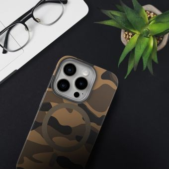 Obal FORCELL F-PROTECT Levels with Dual Layer 4D technology, Miliatry Drop Tested, MagSafe, Apple iPhone 16 Pro Max desert camo