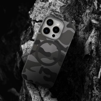 Obal FORCELL F-PROTECT Levels with Dual Layer 4D technology, Miliatry Drop Tested, MagSafe, Apple iPhone 16 Plus black camo