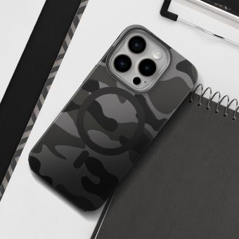 Obal FORCELL F-PROTECT Levels with Dual Layer 4D technology, Miliatry Drop Tested, MagSafe, Apple iPhone 16 Pro Max black camo